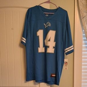 MENS  L Blue Detroit Lions NFL Team Jersey ST. BROWN "14"